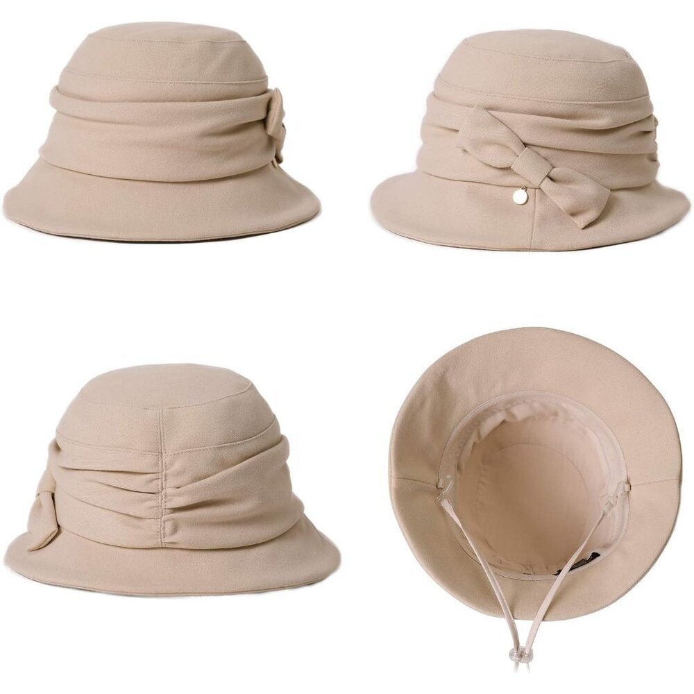 Vintage Cloche Bucket Hat Womens Winter Packable Casual Formal 55-64CM - Picture 3 of 5